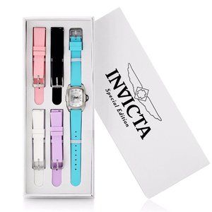 Invicta Lupah Ltd. Ed. Crystal-Accented Watch Set w/ Collectible Box + 5 Bands